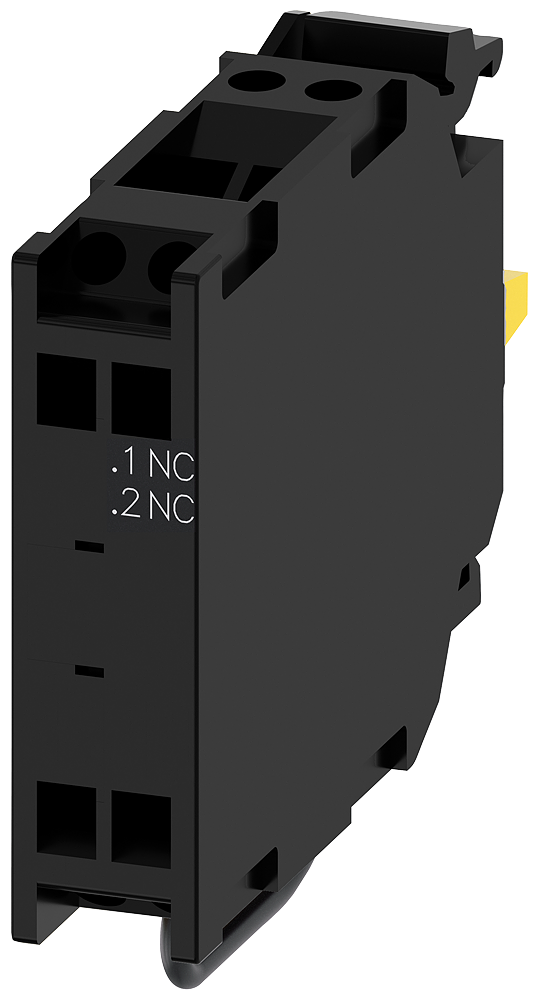 Siemens 3SU14001AA103HA0 Contact Module, 1NC Contact, 10 A at 24 VAC, 0.1 A at 500 VDC Contact, Silver Alloy Contact