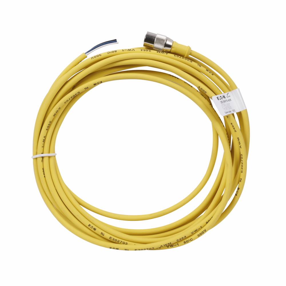 EATON CSAS4A4CY2205 Global Plus 4-Wire Single End Photoelectric Sensor Cable Connector, M12 4-Pin Micro-Style Female Connector, 16.4 ft L Cable, 4 Poles