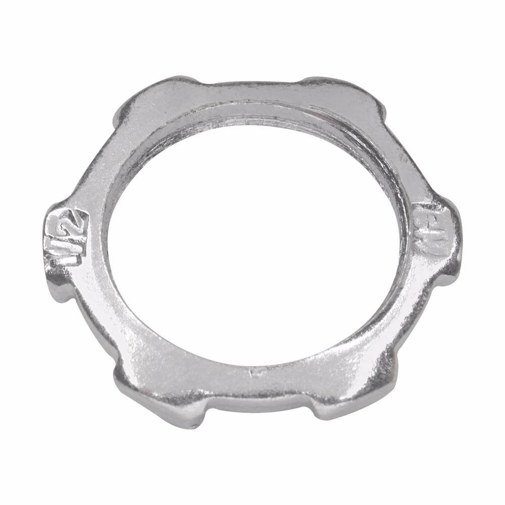 EATON Crouse-Hinds 11X Thin Construction Conduit Locknut, 1/2 in, For Use With Rigid/IMC Conduit, Steel