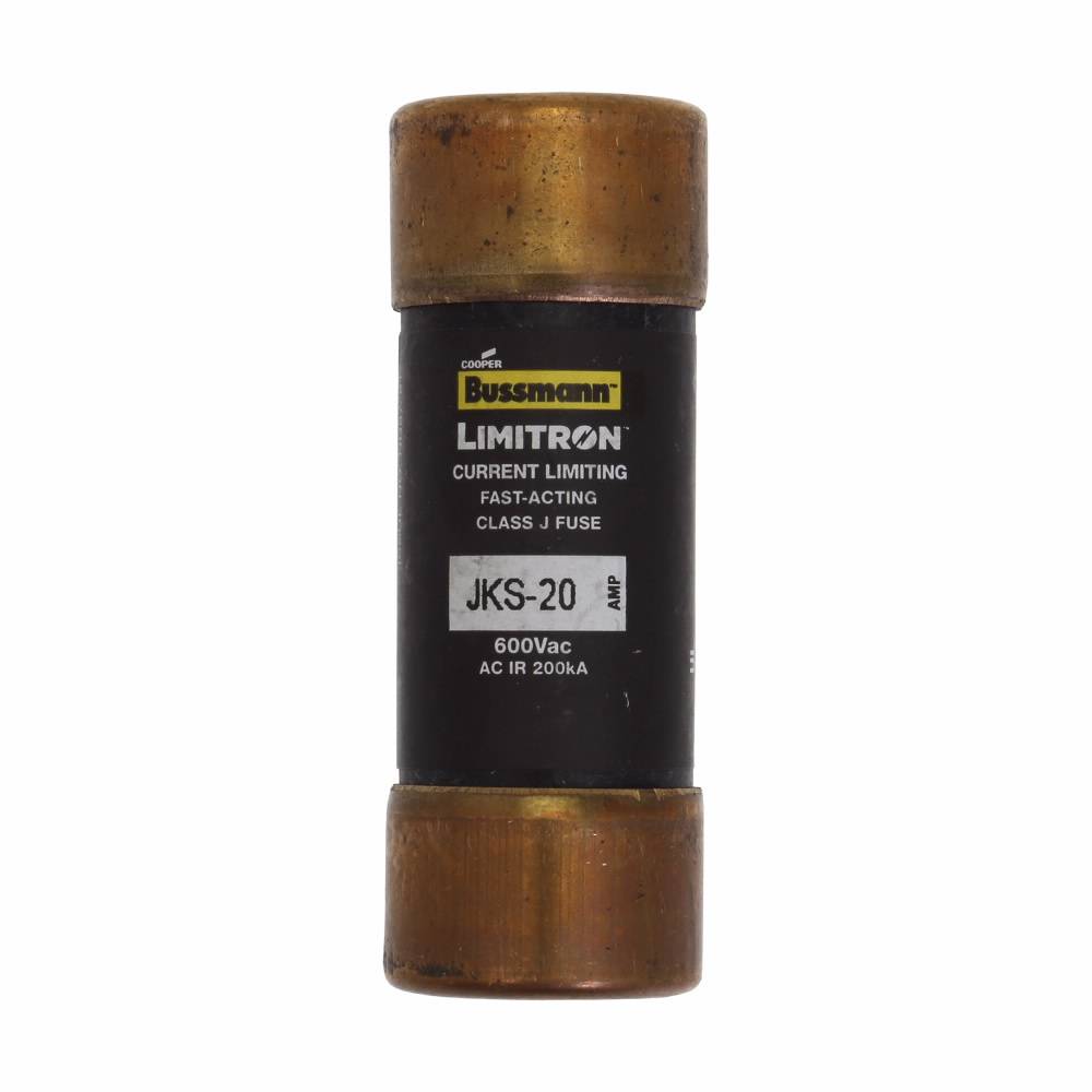 Bussmann Limitron™ JKS-20 Current Limiting Fast Acting Fuse, 20 A, 600 V, 200 kAIC Interrupt, J Class, Cylindrical Body