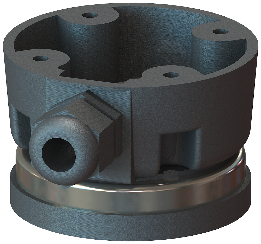 Siemens 8WD4308-0DE Mounting Socket, 70 mm W x 90.6 mm D x 45.5 mm H, For Use w/ 8WD42 50 mm Dia Signaling Columns, Black