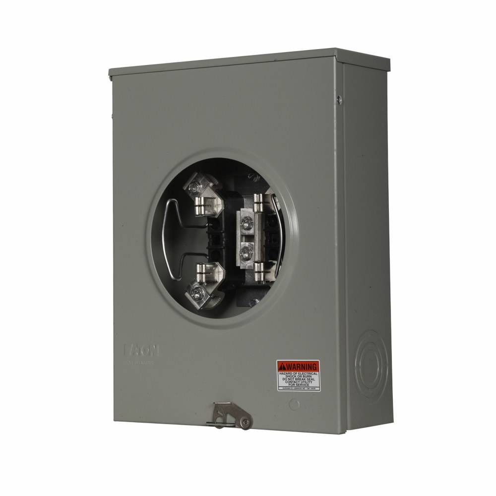EATON Cutler-Hammer 1009741CH 3-Wire 1-Position Commercial/Residential Service Single Meter Socket, 600 VAC, 200 A, 1 Phase
