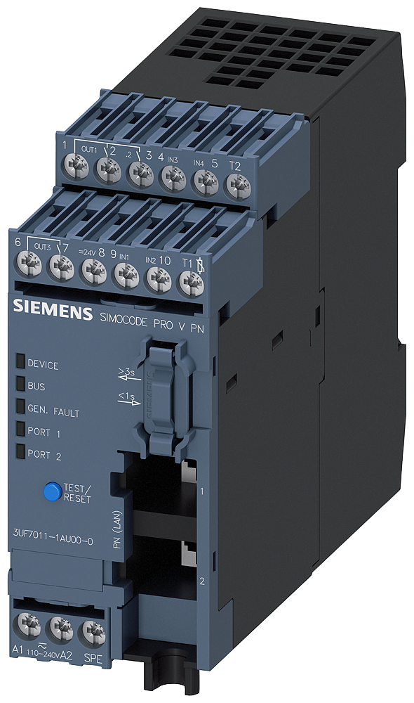 SIRIUS 3UF70111AU000 3UF7 SIMOCODE Pro V PN SIMOCODE Pro Basic Unit, Soft Starter Control/Data Acquisition/Diagnostics/Password Protection/Test/Maintenance Function, Parameterizable Input, Relay Output