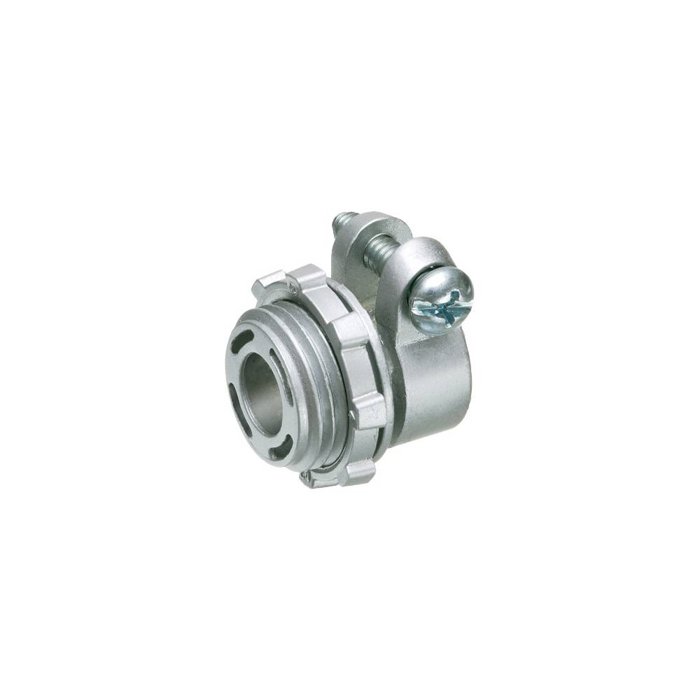 Arlington L42 Single Screw Cable Connector With 0.4 in Dia Round End Stop, 3/8 in Trade, 1/2 in Knockout, 0.53 to 0.62 in Cable Openings, Die Cast Zinc