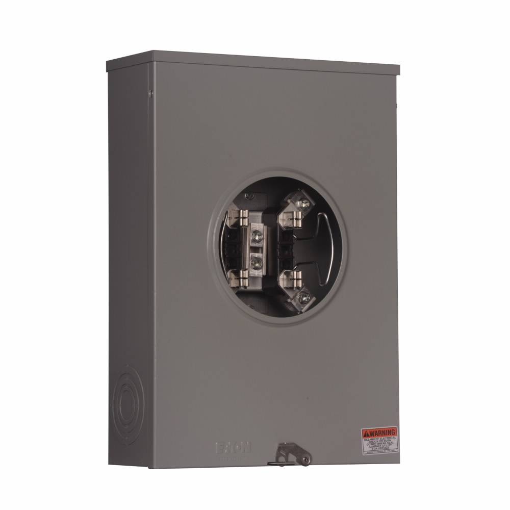 EATON Cutler-Hammer 1008826ACH 3-Wire 1-Position Residential Service Single Meter Socket, 600 VAC, 200 A, 1 Phase