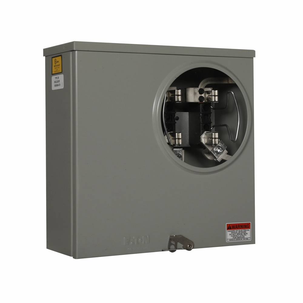EATON 1004884ACH 1-Position 3-Wire Horn Bypass Meter Socket, 600 VAC, 200 A, 1 ph Phase