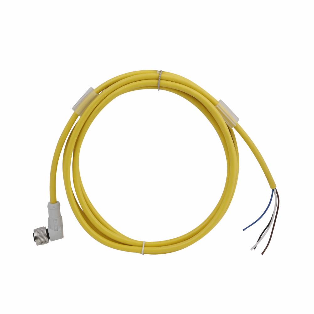 EATON CSDR4A4CY2202 Global Plus 4-Wire Single End Photoelectric Sensor Cable Connector, 4-Pin Micro-Style Female Connector, 6-1/2 ft L Cable, 4 Poles