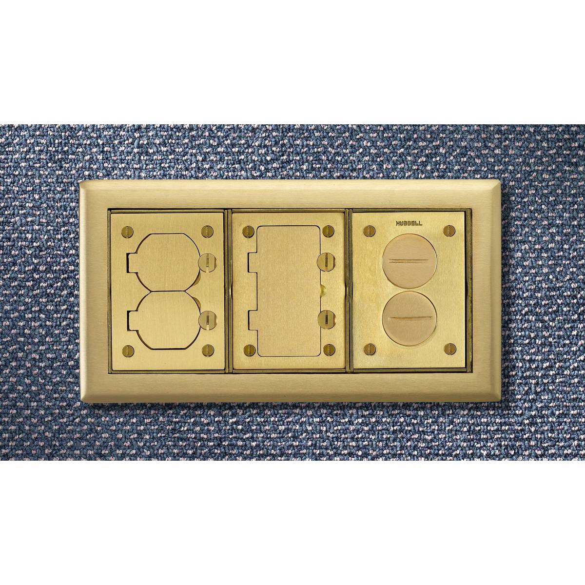 PREMISE WIRING SB3085 3-Gang Rectangular Standard Carpet Flange, 11.31 in L, Brass