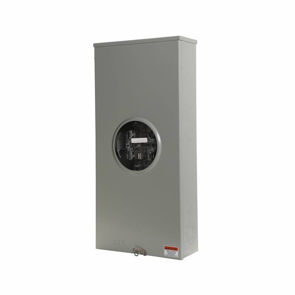EATON Cutler-Hammer 1010418CH 3-Wire 1-Position Commercial Service Single Meter Socket With Lever Bypass, 600 VAC, 200 A, 1/3 Phase
