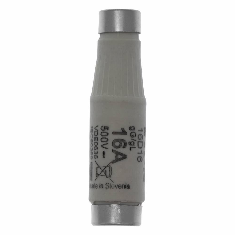 Edison 16D16 Type D Diazed Low Voltage Time Delay Time-Delay Fuse Link, 16 A, 500 VAC, 100 A Interrupt, Class: gG/gL, Round Body