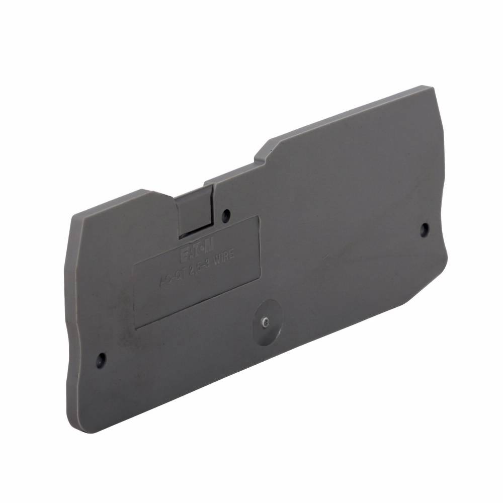 EATON XBACQT25D12 End Cover, For Use With XB Series XBQT25D12/XBQT25D12PE/XBQT25FBE/XBQT25TG IDC Terminal/Ground Block, Gray