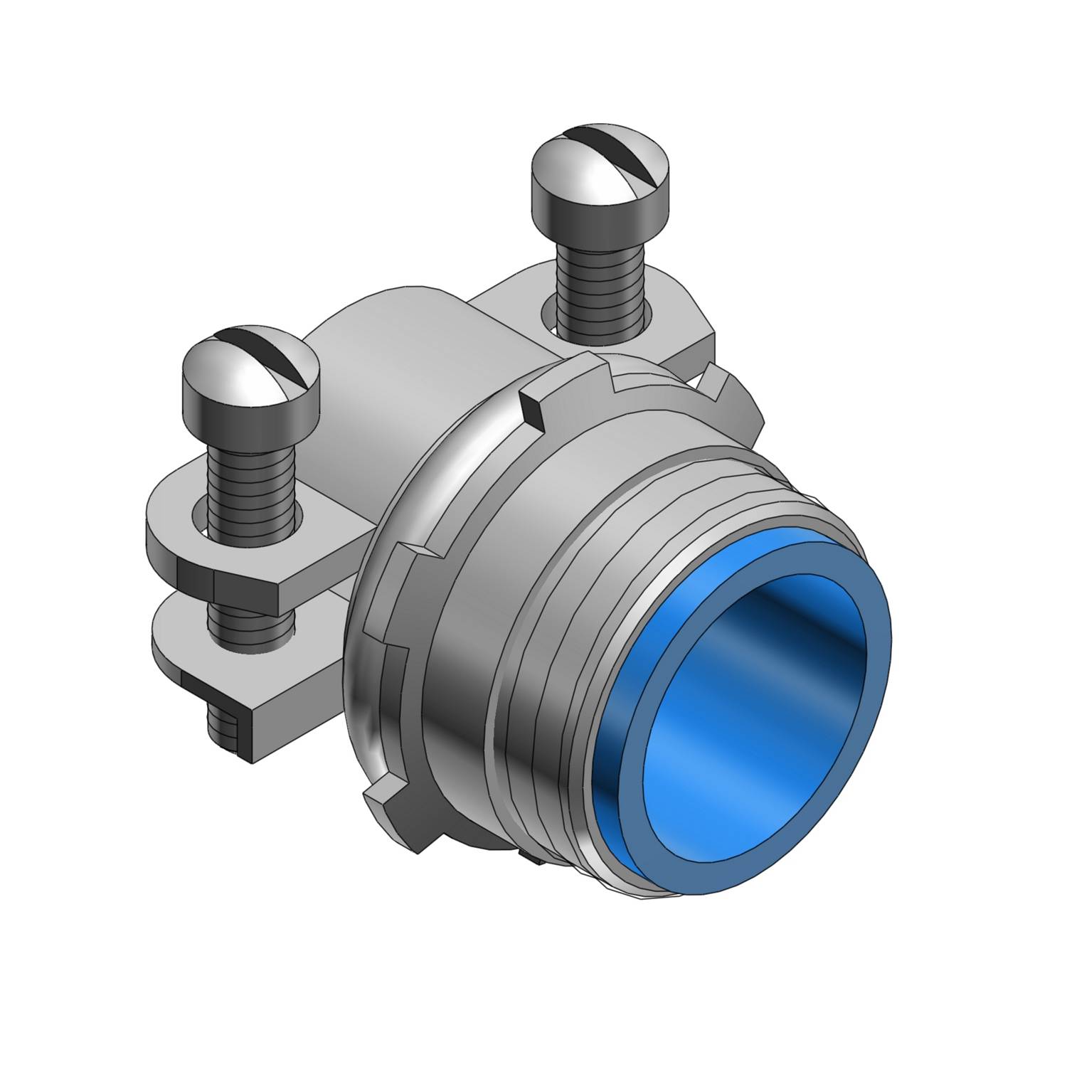 T&B® 3307M 2-Screw Cable Connector, 2 in Trade, 1.15 to 1.98 in Cable Openings, Malleable Iron, Electro-Zinc Plated