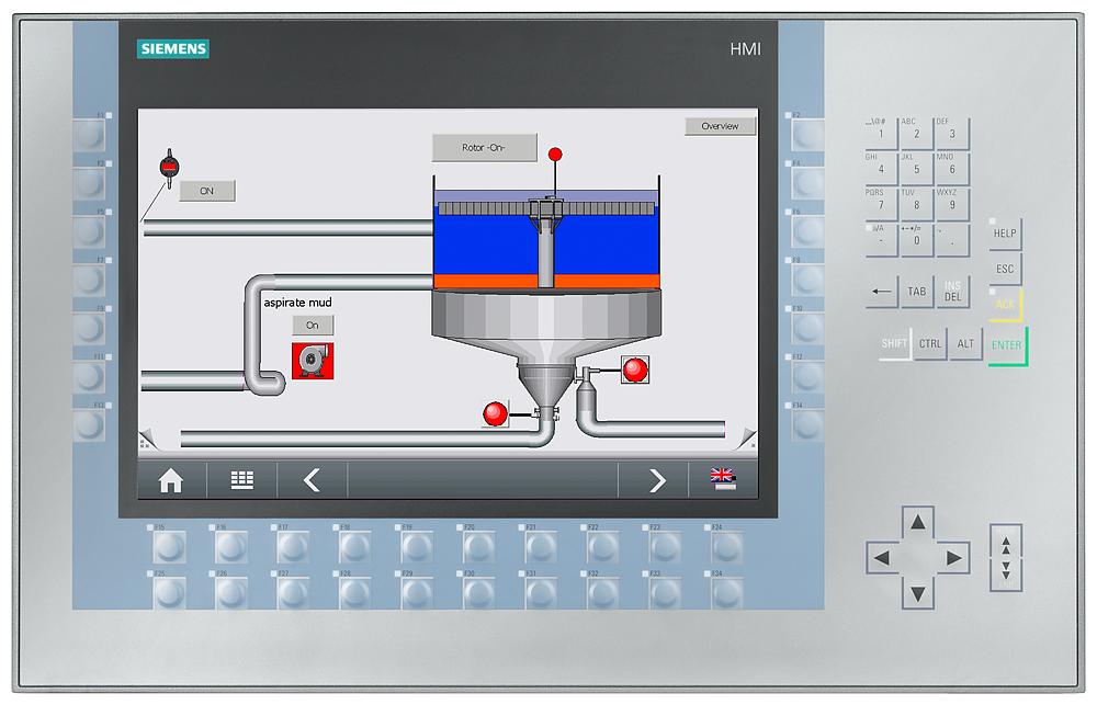 Siemens SIPLUS HMI 6AG11241MC014AX0 KP1200 Standard Comfort Panel, 24 VDC, 0.85 A, 20 W, 12 in TFT Touch Display, 34 Keys, 1 x RS485, 1 x RS422, 1 x USB 2.0, 2 x SD Card Slots, 2 x Industrial Ethernet