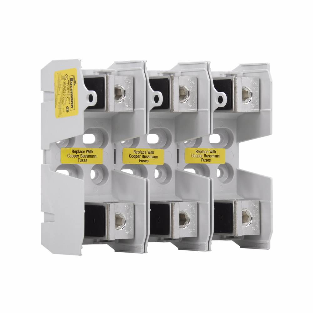 Edison JM60200-3CR JM600 Fuse Block, 600 VAC, 110 to 200 A, J Class, 6 AWG to 250 kcmil, 2 to 6 AWG Wire, 3 Poles