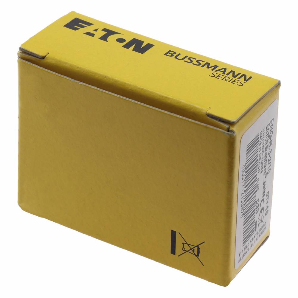 Bussmann CC-Tron® FNQ-R-3-2/10 Current Limiting High Inrush Time Delay Fuse, 3.2 A, 600 V, 200 kAIC Interrupt, CC Class, Cylindrical Body