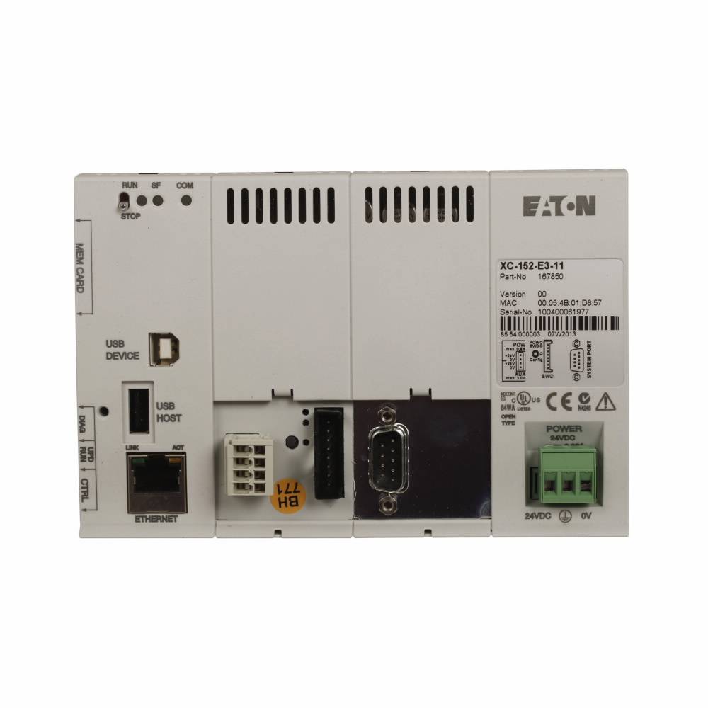 EATON XC-152-E3-11 Windows CE OS CoDeSys Firmware Programmable Logic Controller, 24 VDC