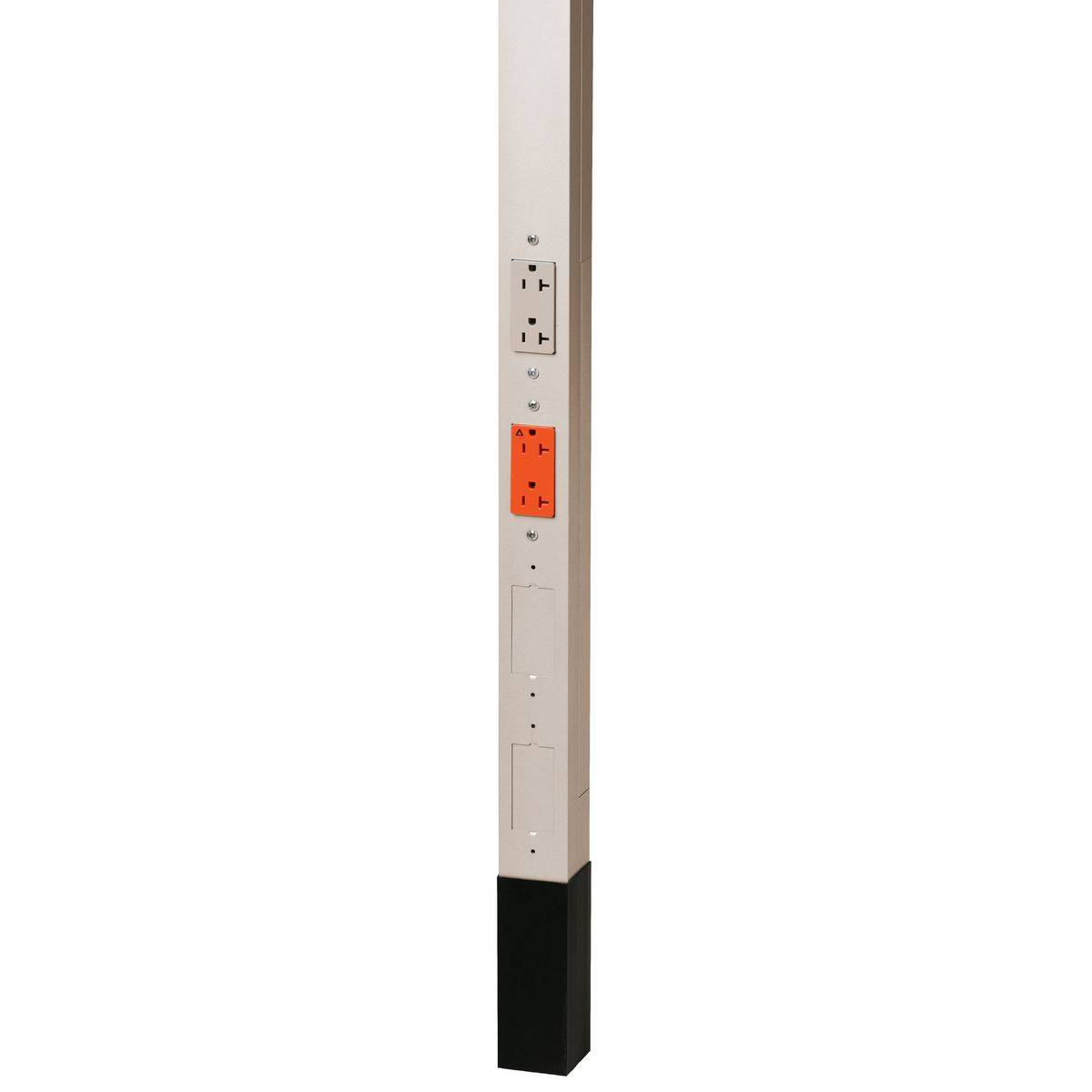 PREMISE WIRING HBLPP10IGOW 19-Strands Pre-Wired Service Pole, (2) Receptacles, (2) Knockouts Capacity, 4 Outlets, 10 ft 2 in L x 2.13 in W, Aluminum