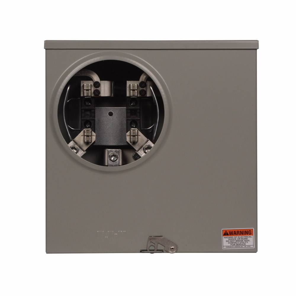 EATON 1004884ARHCH 1-Position 3-Wire Horn Bypass Meter Socket, 600 VAC, 200 A, 1 ph Phase