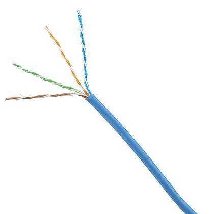 Panduit® PanNet™ TX5e™ PUR5C04BU-F Type CMR Cat 5e Flame Retardant Copper Cable, Carton Packaging, 80 VAC, (4 Pairs) 24 AWG U/UTP Bare Copper Conductor, 1000 ft L