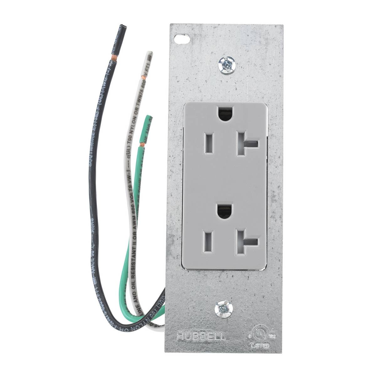PREMISE WIRING SystemOne® PWFB10MPDR20GRYTR Decorator Standard Sized Tamper-Resistant Pre-Wired Device Plate With Plate, 5.19 in L x 1.8 in W, 1 Gangs, Stamped Steel