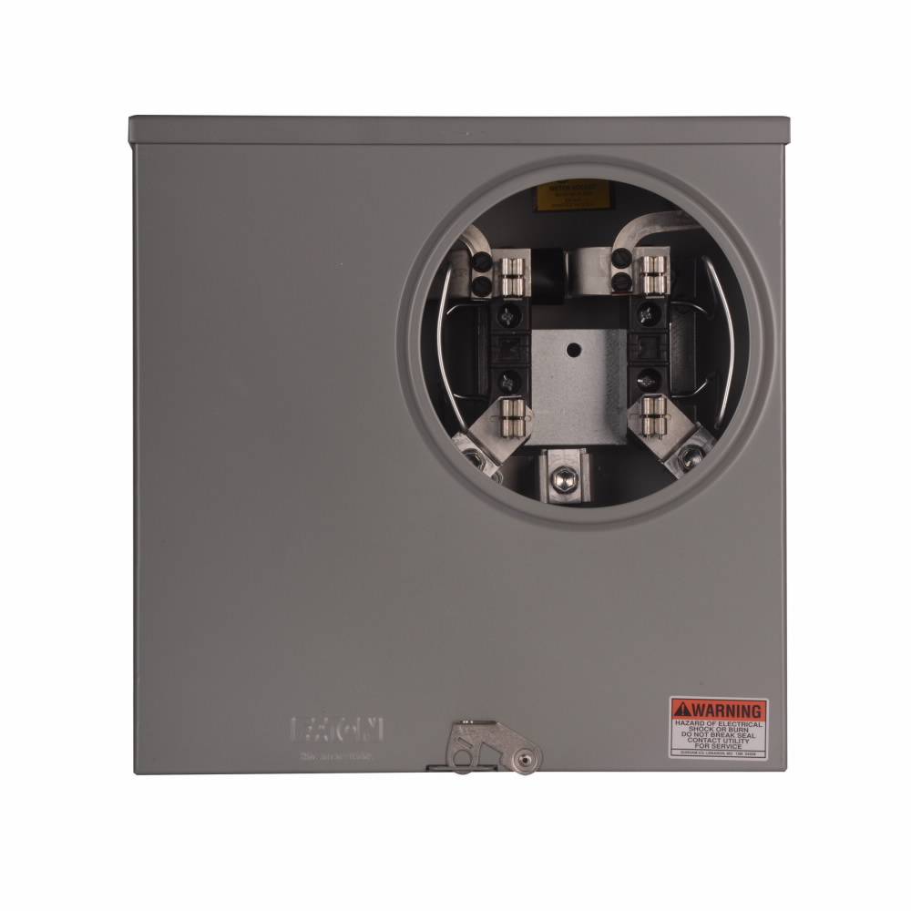 EATON Cutler-Hammer 1008827CH 3-Wire 1-Position Residential Service Single Meter Socket With Horn Bypass, 600 VAC, 200 A, 1 Phase