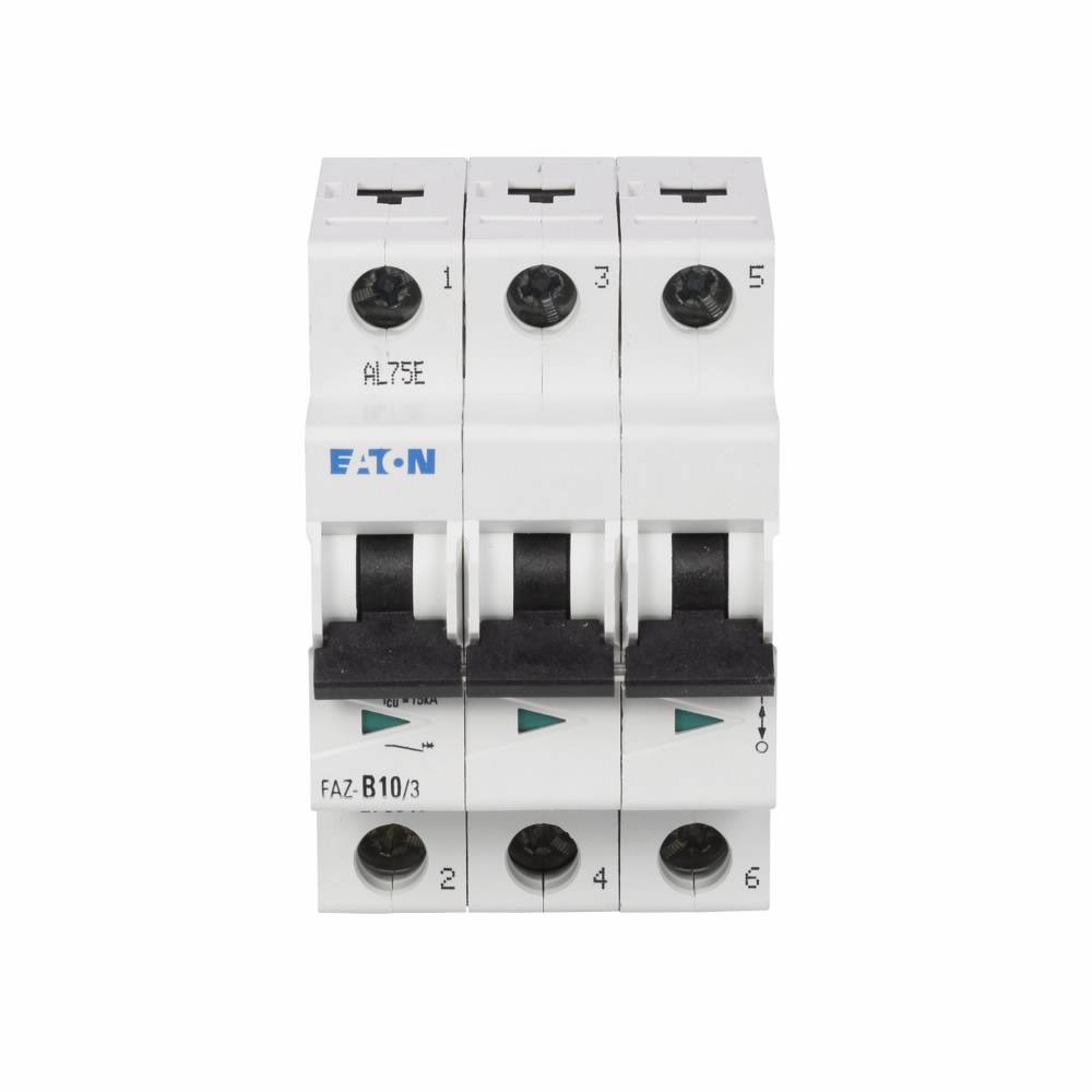 EATON FAZ-B1.5/3N Supplementary Protector With Neutral, 480Y/277 VAC, 1.5 A, 7.5/15 kA Interrupt, 3 Poles, B-Curve Trip