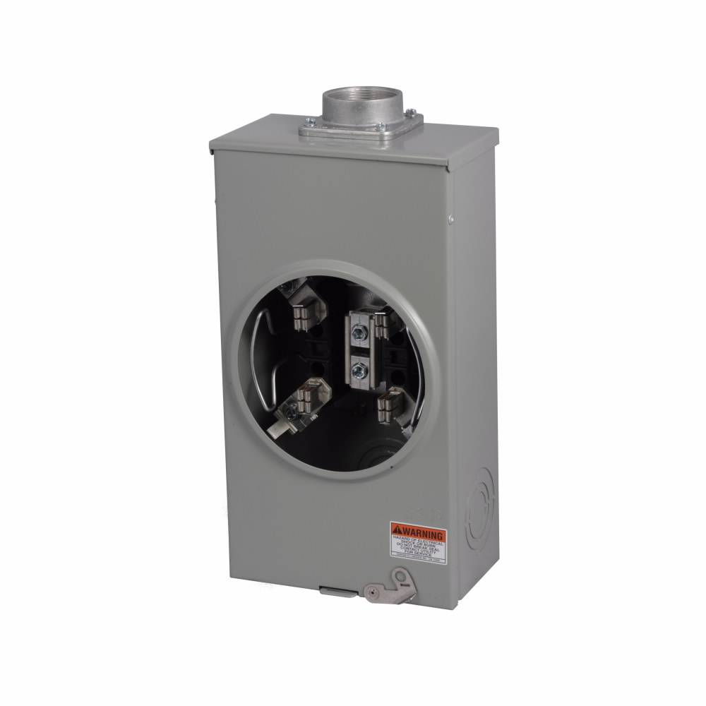 EATON Cutler-Hammer 1004455BCH 3-Wire 1-Position Residential Service Single Meter Socket With Horn Bypass, 600 VAC, 200 A, 1 Phase