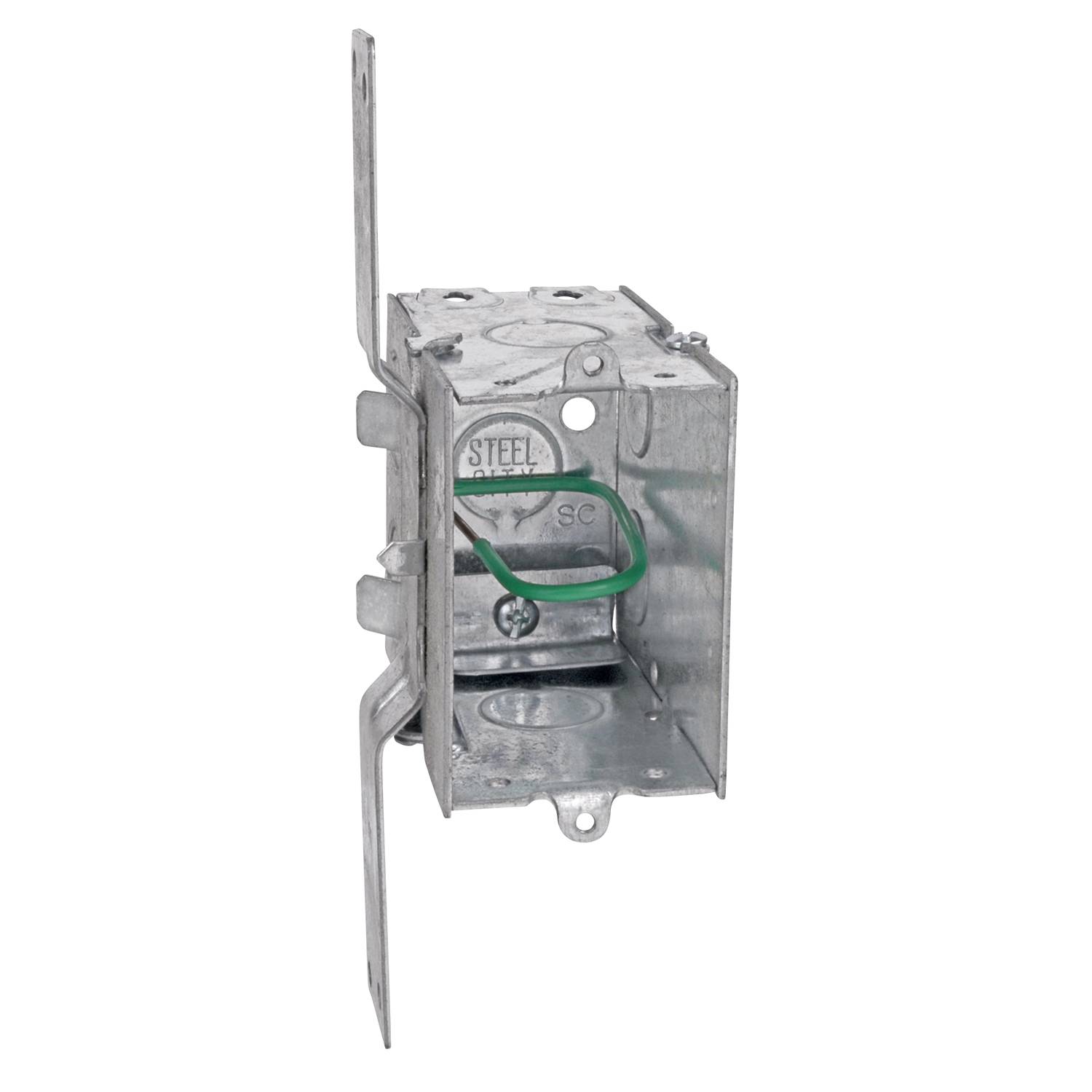 eFab™ CXWVP Gangable Switch Box With Ground Pigtail, Steel, 18 cu-in Capacity, 1 Outlets, 3 in H x 2 in W x 3-1/2 in D