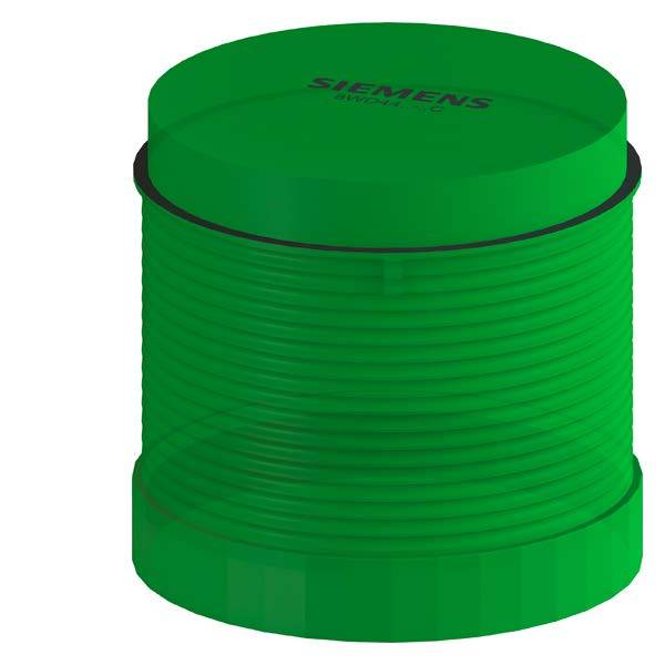 Siemens 8WD4420-5DC Rotating Light Element, 24 VAC/VDC, Integrated LED Lamp, 70 mm Dia, Bayonet Mount, Green