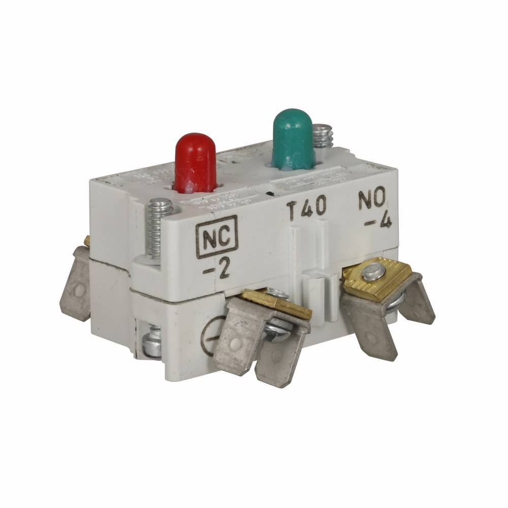 EATON 10250T40EC Heavy Duty Logic Level Oil/Watertight Contact Block, 30.5 mm, 1NO-1NC Contact, 0.5 A at 120 VAC/VDC Contact, Palladium Contact, Amber