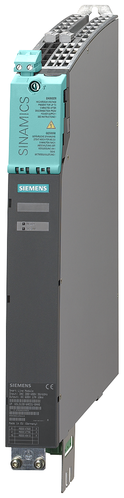 Siemens SINAMICS S120 6SL31316TE255AA3 3-Phase External Air Cooling Smart Line Module, 380 to 480 VAC Input, 600 VDC Output, 90 A Output, 55 kW