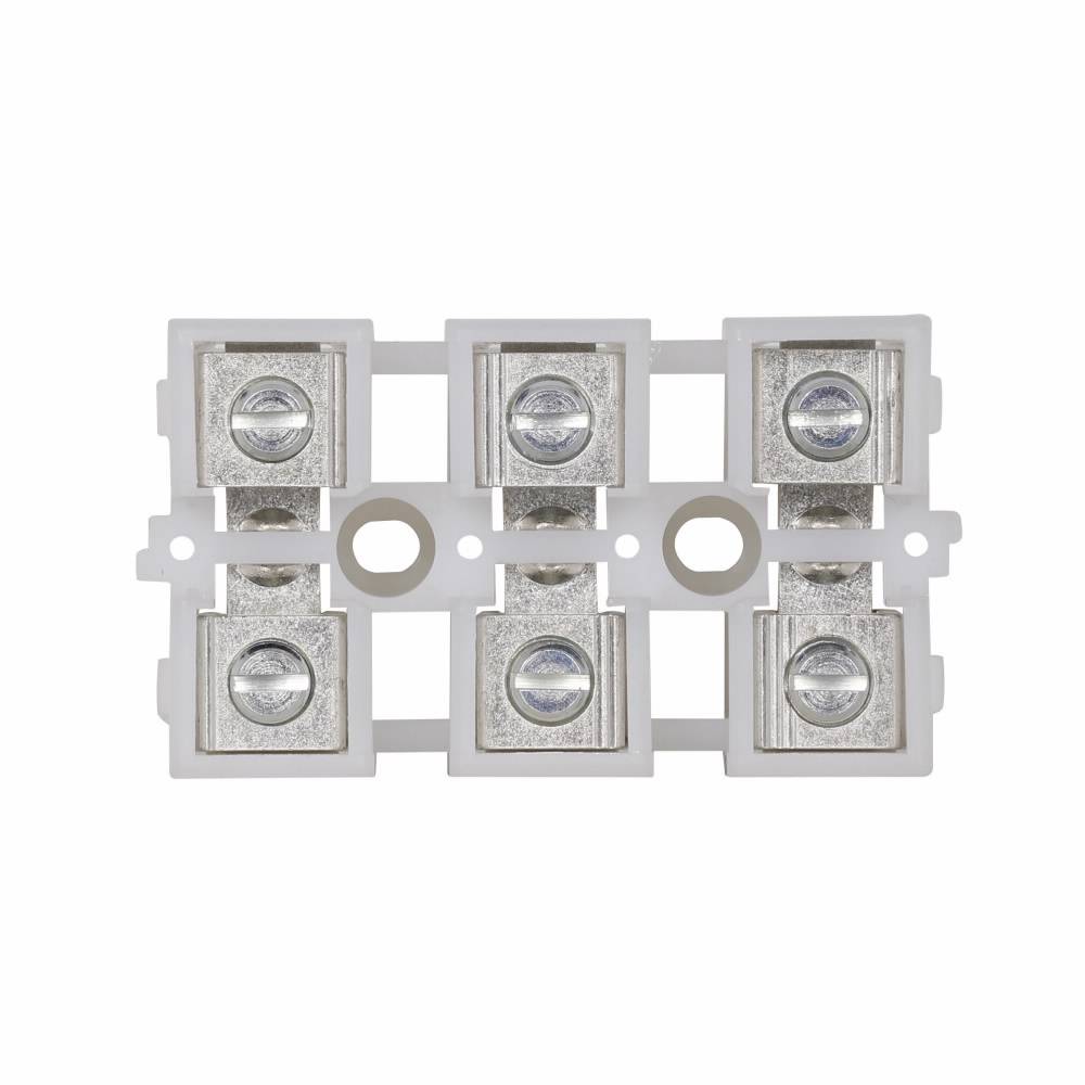 EATON TBA100 NEMA Modular High Current Terminal Block, 600 V, 175 A, 14 to 2/0 AWG Wire, 3 Poles, Base/TBA Rail Mount