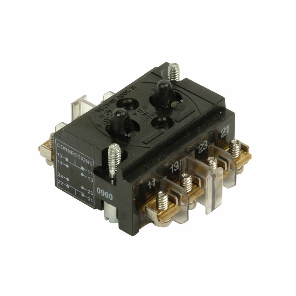 EATON 10250T44 Heavy Duty Standard Contact Block, 30.5 mm, 2NO-2NC Contact, 10 A at 600 VAC, 5 A at 250 VDC Contact, Silver Contact, Gray
