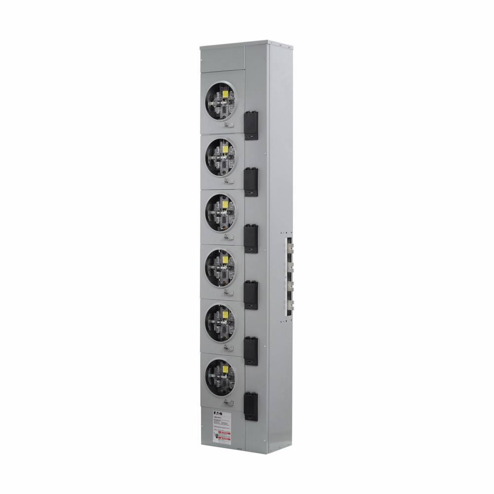 EATON 1009693CH 2-Position 3-Wire Horizontal Ganged Horn Bypass Meter Socket, 600 VAC, 100 A, 1 ph Phase