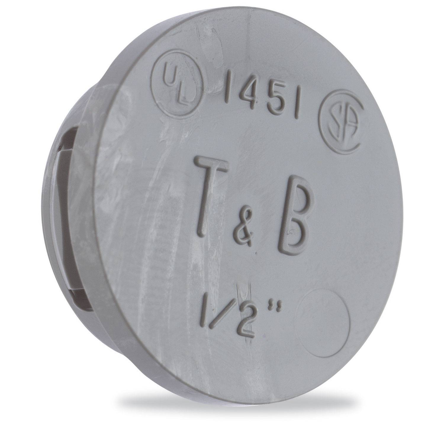 T&B® 1452 Locking Knockout Plug, 3/4 in, For Use With Rigid/IMC Conduits, Thermoplastic