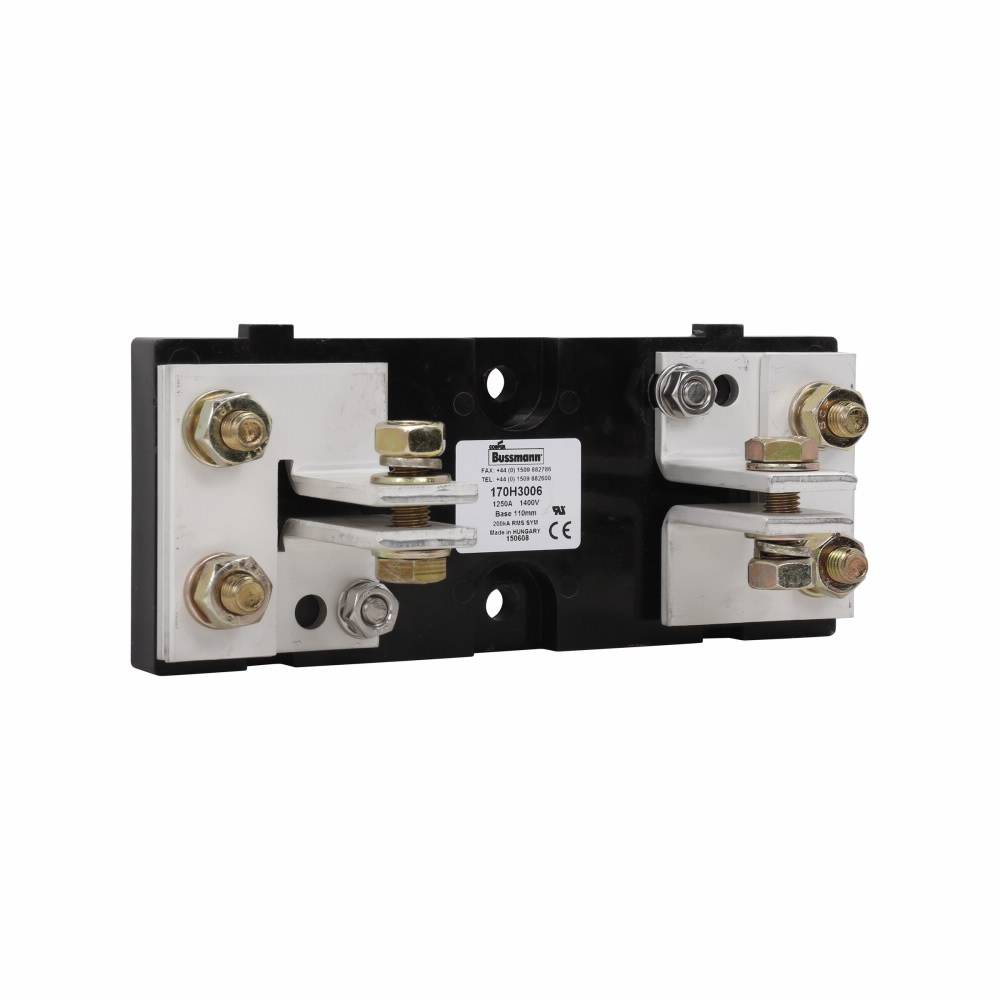Bussmann 170H3006 Fixed Center Fuse Block, 690/700 V, 1250 A, 1 Pole