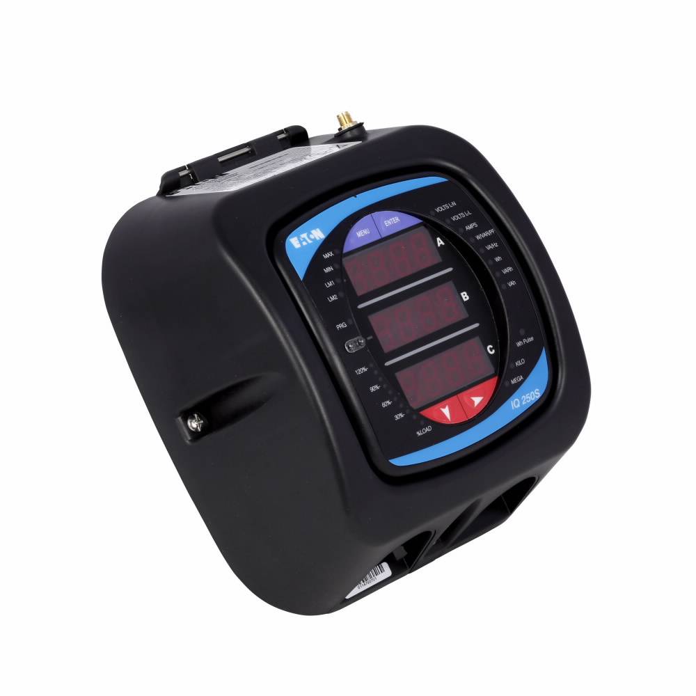 EATON IQ250SA6512 Electronic Self-Enclosed Energy Plus Meter, 90 to 400 VAC/VDC, 5 A, LED Display, Modbus RTU RS485/TCP RJ45/802.11b WiFi Communication