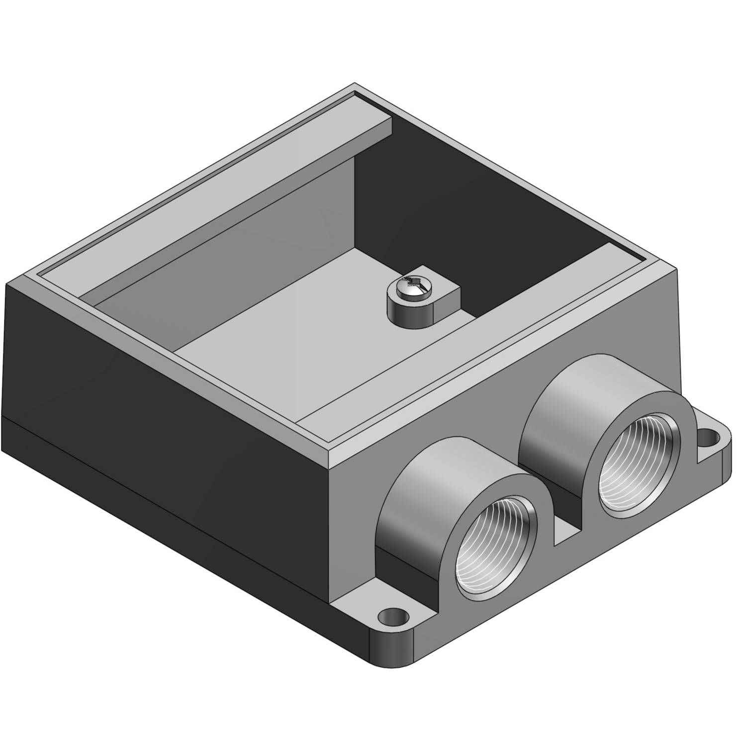 T&B® FSS222-TB 2-Hub Shallow Cast Device Box, Iron, 2 Gangs