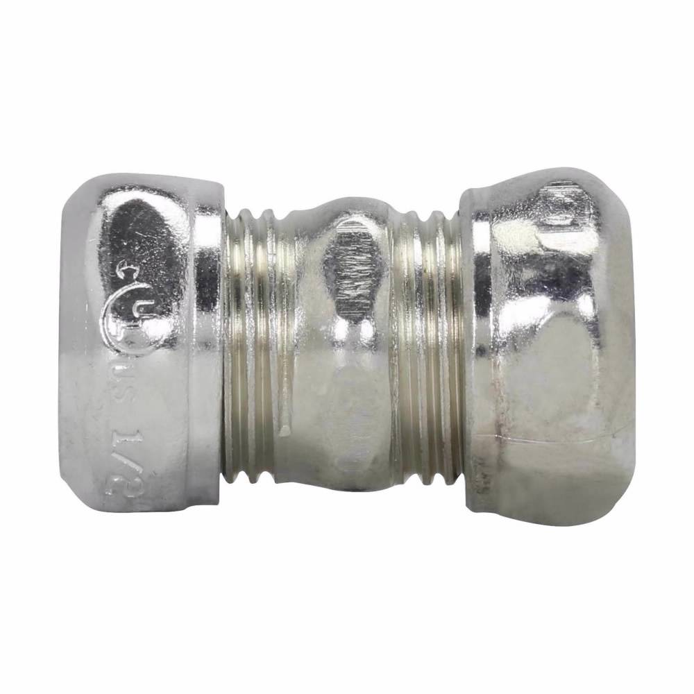 EATON Crouse-Hinds 664 Compression Coupling, 1-1/2 in, For Use With EMT Conduit, Steel, Zinc Plated