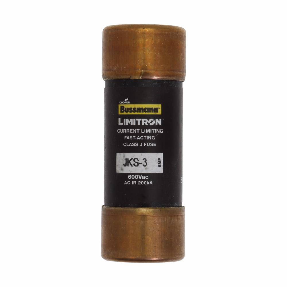 Bussmann Limitron™ JKS-3 Current Limiting Fast Acting Fuse, 3 A, 600 V, 200 kAIC Interrupt, J Class, Cylindrical Body