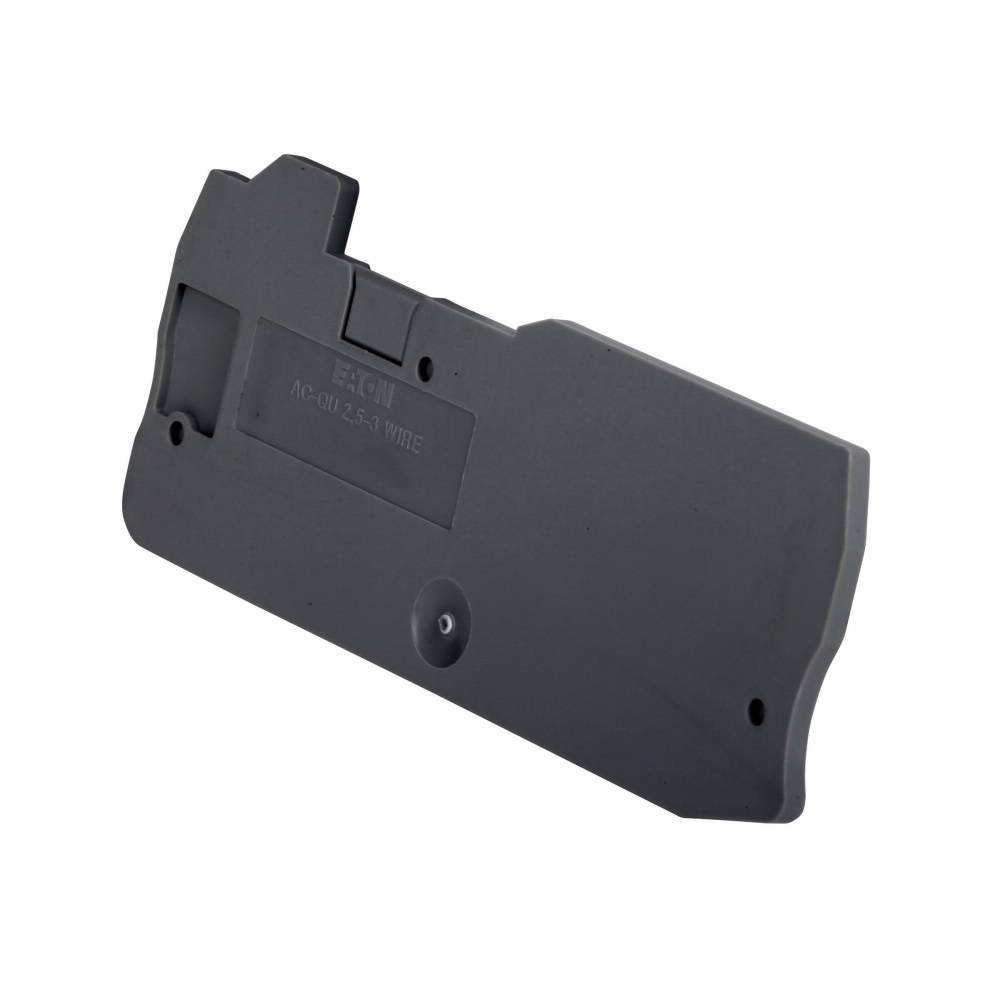 EATON XBACQU25D12 End Cover, For Use With XB Series XBQU25D12 IDC Hybrid Terminal Block, Gray
