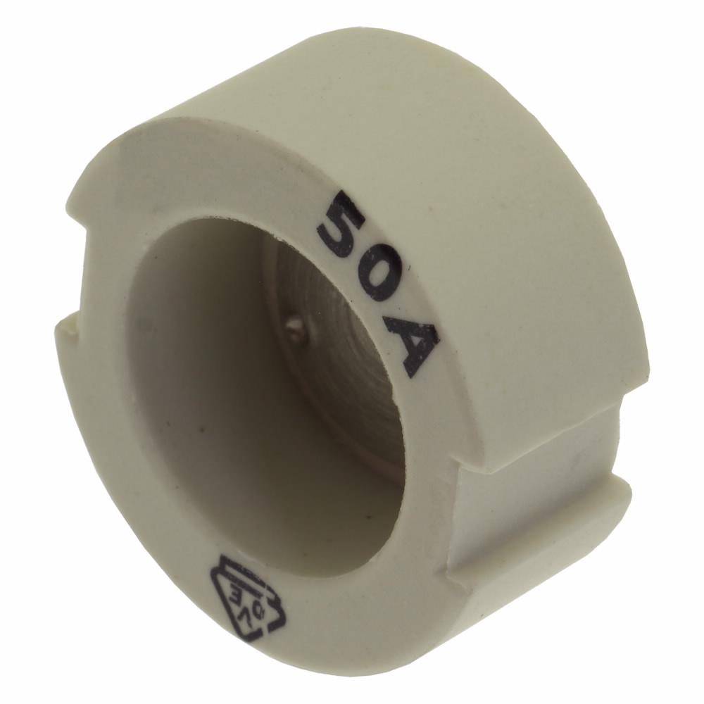 Bussmann 50GD33 Screw Cap Gauge Piece, For Use With Type DIII Fuse Links, E33 Base, Non-Indicating DIN Type D Diazed Fuse, 500 V, 50 AV, White