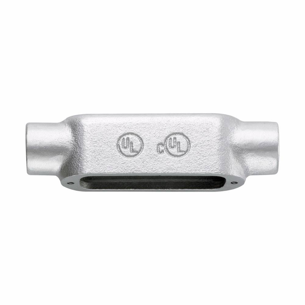 Crouse-Hinds Condulet® C300M Type-C Conduit Outlet Body, 3 in Hub, 5 Form, 181 cu-in Capacity, Malleable Iron, Electro-Galvanized/Aluminum Acrylic Painted