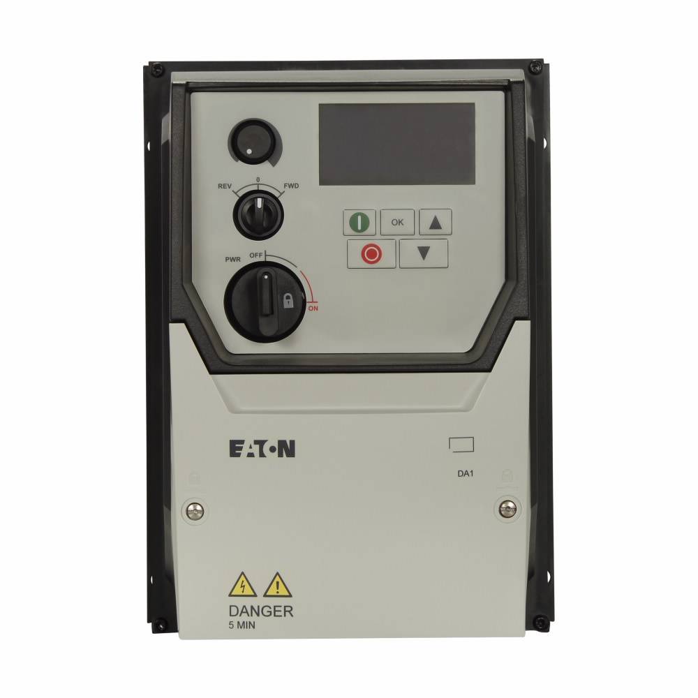 EATON PowerXL™ DA1-349D5FB-B6SC Advanced Adjustable Frequency Drive, 400 V, 9.5 A, 7-1/2 hp, 7.1 in W x 9.42 in D