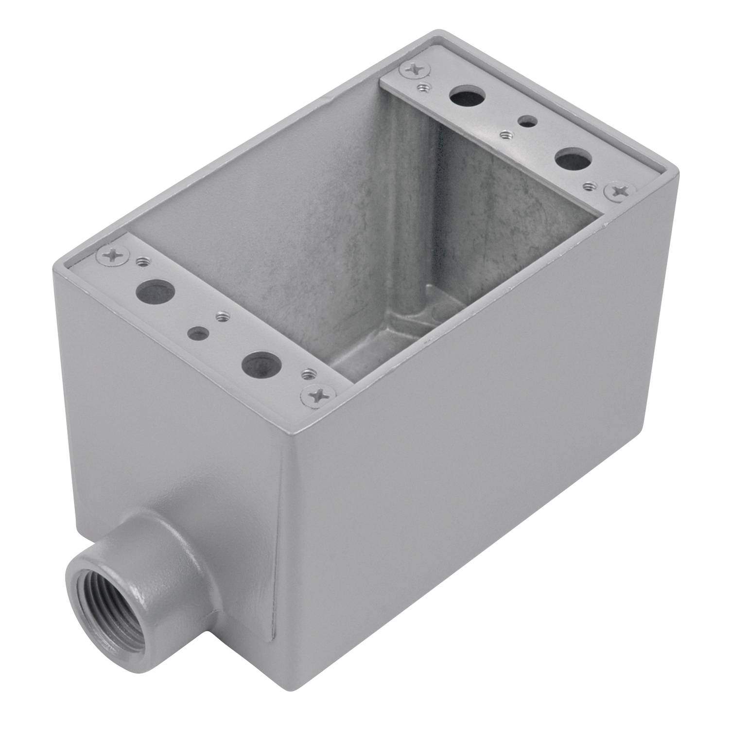 T&B® AFS-1 Type FS Dead End Shallow Style Device Box, Die Cast Aluminum, 21.6 cu-in Capacity, 1 Gangs, 1 Outlets, 1 Knockouts, 2-13/16 in W x 2-1/16 in D x 4-9/16 in H