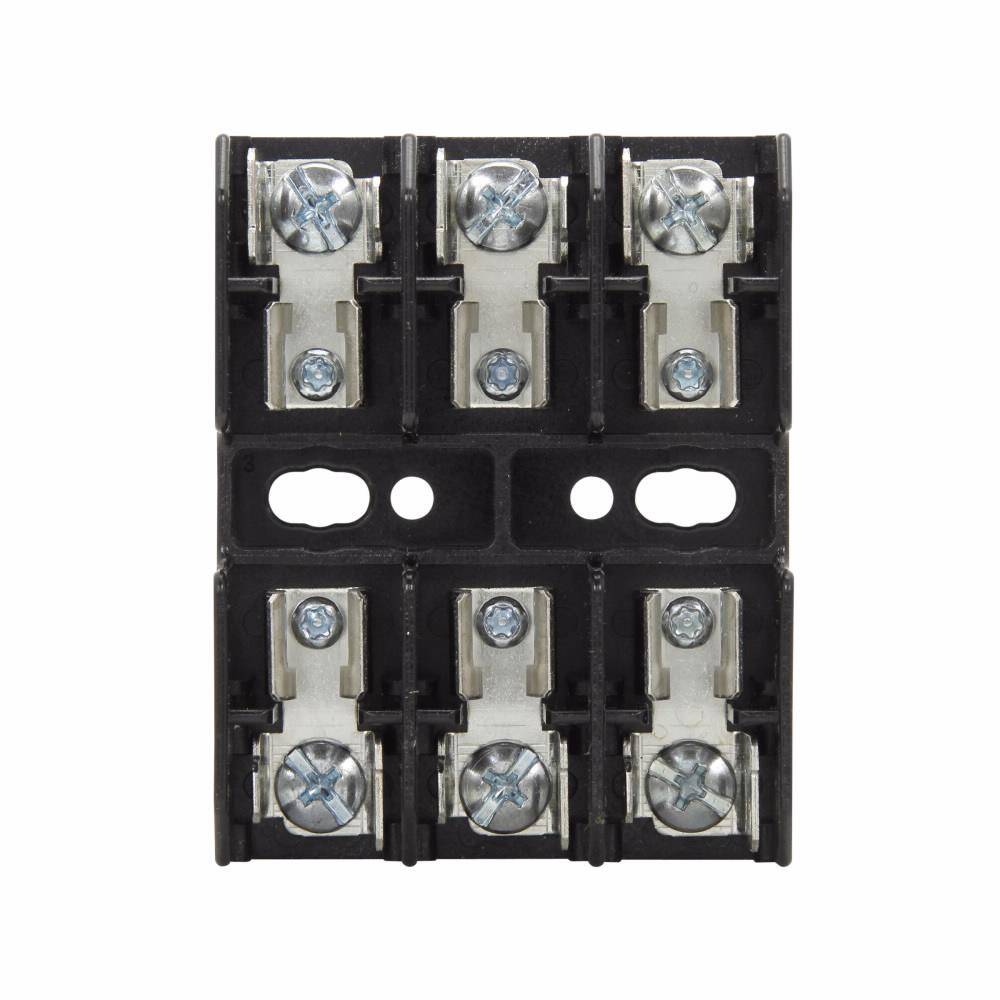 Edison BG3013SQ BG Series Open Style Fuse Block, 600 VAC/VDC, 1 to 20 A, Class: G, 14 to 10 AWG Wire, 3 Poles