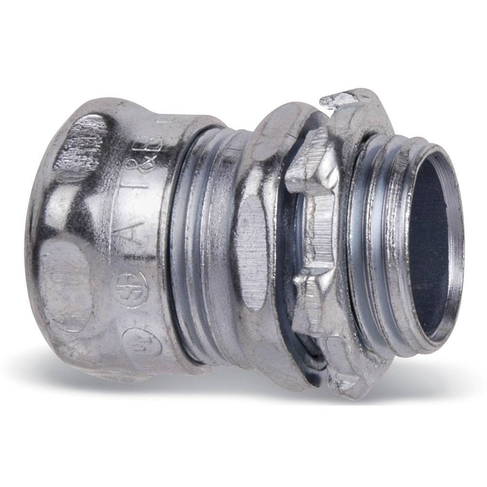 T&B® 5221 Compression Connector, 3/4 in Trade, For Use With EMT Conduits, Steel, Chromate Coated/Electro-Zinc Plated