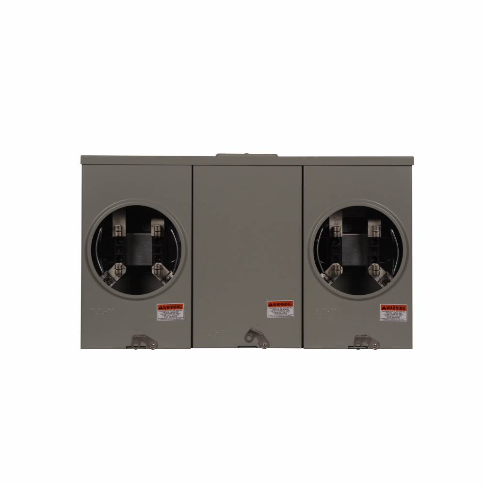 EATON Cutler-Hammer 1006737BCH 3-Wire 2-Position Horizontal Ganged Single Meter Socket, 600 VAC, 200 A, 1 Phase