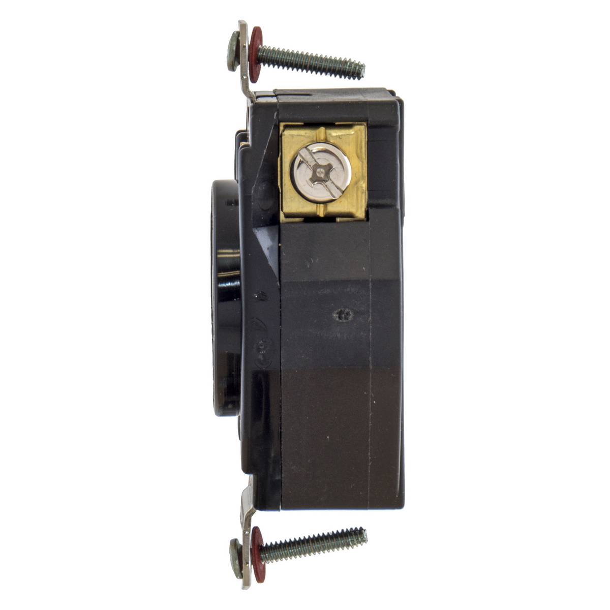 EATON Wiring Devices Arrow Hart™ L530R Single Locking Receptacle, 125 VAC, 30 A, 2 Poles, 3 Wires, Black