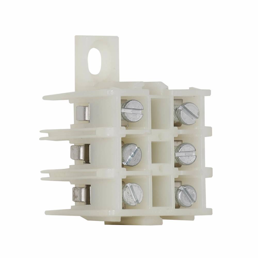 EATON TBABT3 NEMA Modular Standard Terminal Block, 600 V, 40 A, 22 to 8 AWG Wire, 3 Poles, Base Mount
